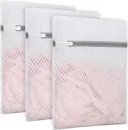 3Pcs Durable Honeycomb Mesh Laundry Bags for Delicates 9 x 12 Small, White