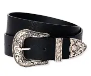 New No Boundaries Decorative Buckle Belt Plus Size 3X Black