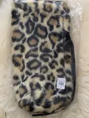 Pottery Barn LEOPARD FAUX FUR WINE BAG ~ Satin Interior ~ New with Tags