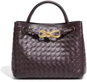 [FORTUNA] Woven Tote Bags for Women Small Bowknot Hobo Crossbody Bag PU Leather Handwoven Satchel Purses For Ladies