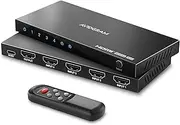 HDMI Switch 4K 60Hz, AVIDGRAM HDMI 2.0 Switcher 4 in 1 Out, 4 Port HDMI Selector Box with IR Remote Control Support HDCP 2.2 HDR10 3D 18Gbps, Compatible with Xbox, PS4, HDTV, Monitor