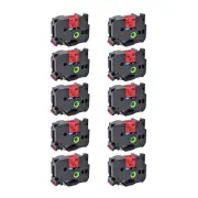 10x TZ451 Tze-451 Black on Red 0.94'' Label Tape Compatible with Brother P-Touch