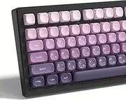 Womier MOA Keycaps Japanese, PBT Keycaps 60 75 100 Percent,Cute Dye-Sublimation 134 Keys Custom Keyboard Key Cap for Cherry Gateron MX Switches Mechanical Keyboards, Gradient Purple
