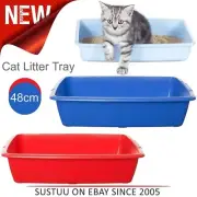 Whitefurze Cat Kitten Puppy Pet Litter Tray│Toilet Scoop Loo Poop Plastic 48cm-L