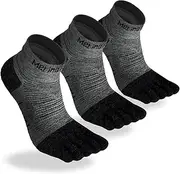 [Merino Protect] Merino Wool Toe Socks for Men&Women Hiking Socks Odor Resistant Crew Running Socks