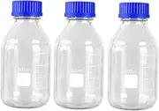 YOSADIER 3Pcs Glass Bottles Wide Mouth Sample Sealing Containers for Chemicals Medicine Storage for Laboratories and
