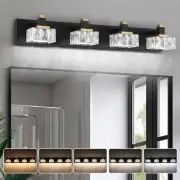 Bathroom Vanity Lights Over Mirror,Dimmable 5CCT Led Vanity 4-Light Black Gold