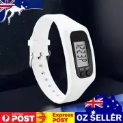 LED Pedometer Bracelet Step Counters Watch 12/24H Time Display for Adults Kids