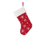 C236 2PCS Christmas Stocking Gift Bag Christmas Day Scene Decoration Christmas Snowflake Ornament Candy Bag Fireplace Pendant