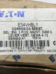 Eaton / Cutler Hammer ~ E34VHBL1 Black Lever 3 Position Maint. Selector Switch
