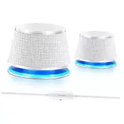 SW102 Computer Speakers, 5Wx2, Deep Bass in Small Body, Stereo 2.0 SW102 White
