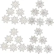 Kichvoe 20Pcs Snowflake Rhinestones Charms for DIY Craft Accessories Embellishments for Headwear Clothing Bags and Home Decorations Made of Imitation Pearl