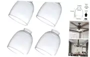 Glass Shades Replacement for Ceiling Fan 4 Pack, Ceiling Fan Light Covers Clear