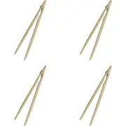 4x Avanti Bamboo Toast Tongs w/ Magnet Utensil for Bread/Crumpet Kitchen Toaster