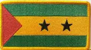 Flag Sao Tome & Principe Flag Patch W/ VELCRO® Brand Fastener Gold Border