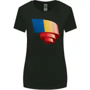 Curled Chad Flag Chadian Day Football Womens Wider Cut T-Shirt