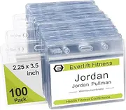 Fushing Clear Plastic Horizontal Name Tag Badge ID Card Holders (100)