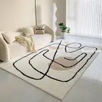 客廳地毯抽象輕奢北歐線條客廳短毛地毯耐臟地墊地毯臥室地毯客廳
