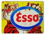 ESSO GASOLINE TIGER LOGO 12" HEAVY DUTY USA MADE METAL GAS OIL ADVERTISING SIGN
