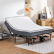 COMHOMA Adjustable Bed Frame Queen Bed Base with Remote Control, Independent Head and Foot Incline, Adjustable Bed Frames with Mattress Holder, Bed Base Only Queen-59