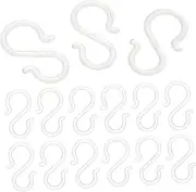 TOGEVAL 20pcs Transparent S Hooks Plastic Hooks for Hanging Prices Tags Bags and Kitchen Tools Versatile Hangers Heavy Duty Hangers