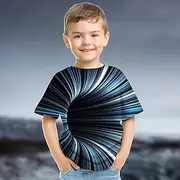 Boys 3D Graphic Color Block Optical Illusion T shirt Tee Short Sleeve 3D Print Summer Active Sports Streetwear Kids 3-12 Years
