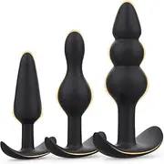 Butt Plug, Pack of 3 Plugs, Silicone Trainer Set from Beginners to Advanced Player, Beads Plug Kit for Comfortable Long-Term Wear, Sex Toys for Couples