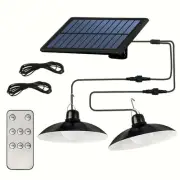 NNETM Double Head Solar Hanging Light Motion Sensor - LED Pendant Lamp with Remo