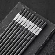 Chinese Fiberglass Chopsticks Chopsticks 10 Pairs/Set - Silver