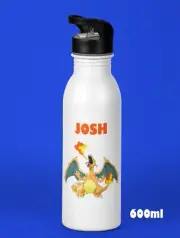 charizard Pokemon Personalised Kids Water Drink Bottle Boy Birthday Christmas
