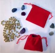 24 SMALL RED VELVET DRAWSTRING STORAGE JEWELRY BAGS soft bag coins rocks new