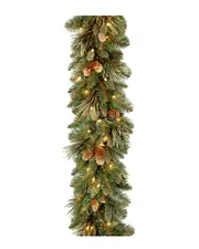 National Tree Company 9ft Carolina Pine Garland with 100 Battery Operated LED Lights
