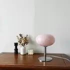 (Pink)Bedside Table Lamp Iron Base Cute Shape Elegant Nightstan