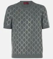 [Gucci] Gucci Embellished wool top AU 12 grey