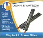 400mm 35kg Lock in Drawer Slides / Fridge Runners - Draw, Hardware, Trailer
