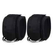 Weight Lifting Ankle D-Ring Pair Pulley Cable Attachment Gym Leg Strap - 2pcs