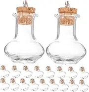 Vaguelly 20pcs Mini Glass Wishing Bottles with Cork Stopper Portable Transparent Jars for DIY Decor Message Storage Wedding Favors Craft Accessories Vintage Style