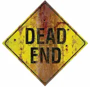 Dead End Sign Blood Stains Distressed Metal Haunted House Display