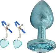 Smooth Butt Plug Luxury Jewelry Base Butt Plug Adjustable Nipple Toy Nipple Clamp Set