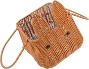 iplusmile Capacity Handwoven Bunny Basket Cute Plastic Easter Rabbit Ear Storage Bin for Flowers Candy Eggs for Home Decor Picnics and Family Bonding Activities