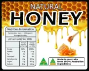 100 PCS HONEY CONTAINER JARS NUTRITION LABEL