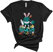 [Generic] Bowling Easter, Colorful Easter Egg Playing Bowling Bunny Lover, Sport Player Playing Group Unisex T-Shirt