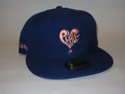 Stussy Peace Hat Cap Royal Blue Peach New Era 59Fifty 7 1/4 NEW!