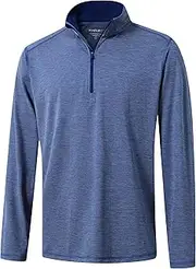 [M MAELREG] Quarter Zip Pullover Men Performance Dry Fit Stripe Mock Neck Midlayer Golf 1/4 Zip Pullover Mens Sweatshirt