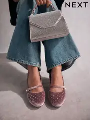 Pink Standard Fit Tabitha Simmons Emily Leather Mary Jane Block Heels (B53858) | $69