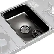 Kitchen Sink Bowl - Camping Sink | Stainless Steel Outdoor Kitchen | Camp | Stainless Steel Outdoor Kitchen | Washing Up Bowl | Multipurpose Dish Tub with Drain Plug for for Camping,