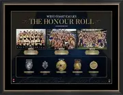 West Coast Eagles AFL Premiers Honour Roll with Medallions Print Framed OFFICIAL