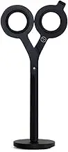 HMM Scissors - 2-in-1 All Purpose Scissors & Box Cutter - Heavy Duty, Lightweight, with Magnetic Brass Base for Office, Kitchen, & Crafts, Stainless Steel - Black