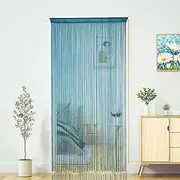 Doorways String Curtain Door Curtains,Bedroom Decor Kitchen Closet Living Room Laundry Fringe Hallway Tassel Screen Room Divider Boho Hippie Hanging for Wedding Party (39x79 inch/100×200cm,Teal Blue)