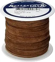 Silver Creek Leather Co Realeather SOS25-2003 Suede Leather Lace for Crafts and Jewelry Making, 0.125" x 25', Dark Brown, 1-Spool